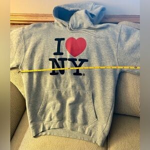 Old school Gray 'I Love NY' Hoodie, women xl